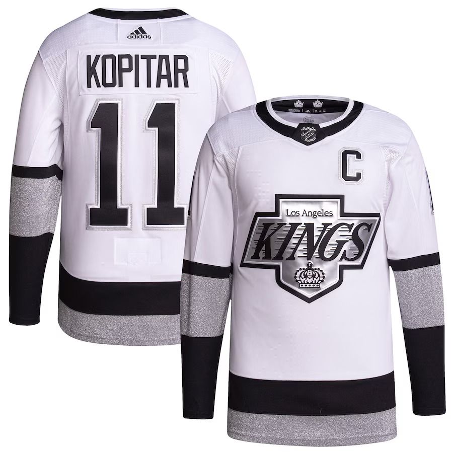 Men Los Angeles Kings #11 Anze Kopitar adidas White Alternate Primegreen Authentic Pro Player NHL Jersey